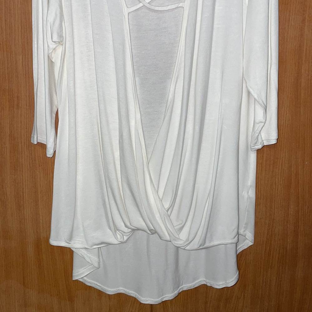 Lilian Hi-Lo Blouse - White - Size 3X - Picture 4 of 10